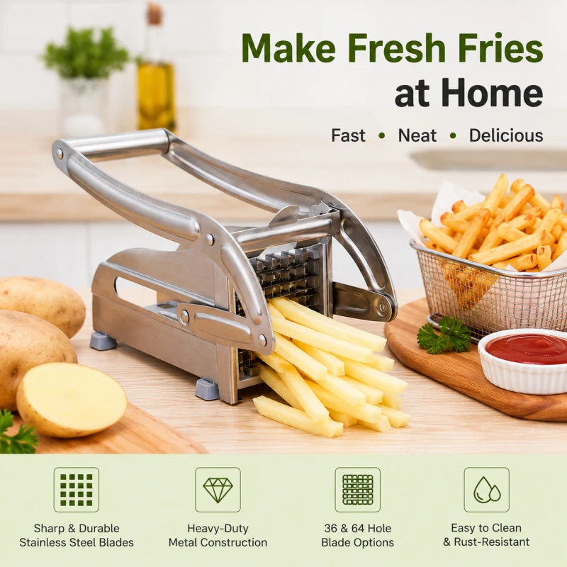 Professional Fry Cutter Tool, Rustproof Veggie Wedger Machine, Straight Wavy Blade Options, Fast Homemade Snack Prep
Professional Fry Cutter Tool, Rustproof Veggie Wedger Machine, Straight Wavy Blade Options, Fast Homemade Snack Prep