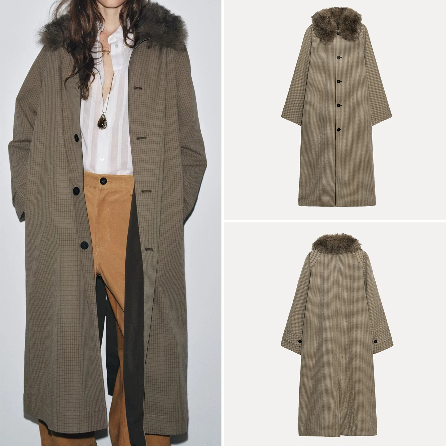 Faionable Double-Sided Wear Artificial Fur Collar Windbreaker Z Women's Commute Straight Cut Long Sve Midi Coat
Faionable Double-Sided Wear Artificial Fur Collar Windbreaker Z Women's Commute Straight Cut Long Sve Midi Coat