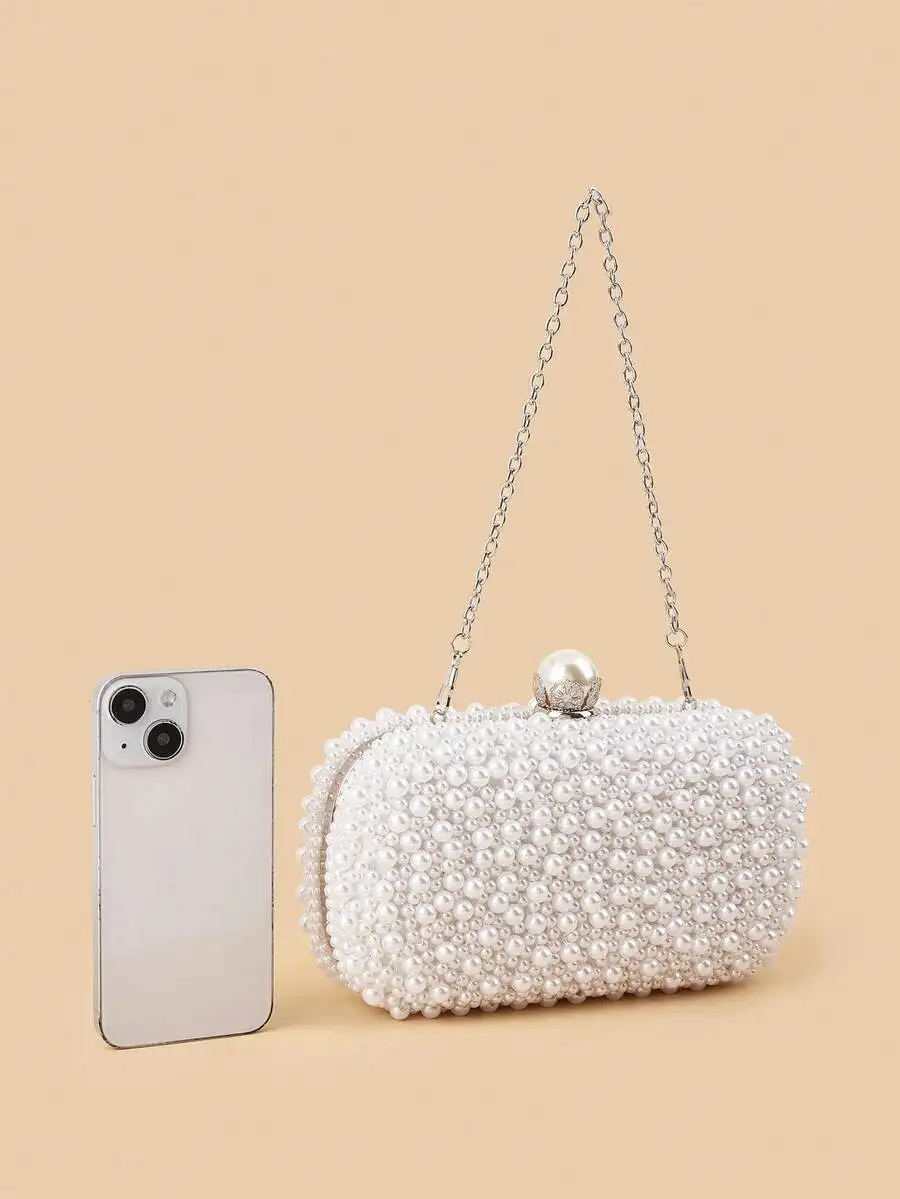 Pearl Clutch Evening Bag For Women Formal Party Bridal Purse With Chain Strap
Pearl Clutch Evening Bag For Women Formal Party Bridal Purse With Chain Strap