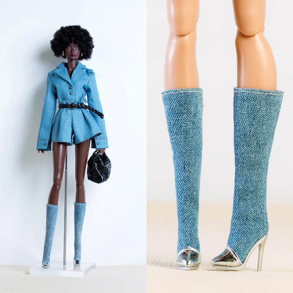 Doll Shoes Parts 1/6 Supermodel Doll Fashion Denim/Suede Mid-calf Boot/High Heels Leather Boots For FR2 NU.FAC Kissmela Xianxian
Doll Shoes Parts 1/6 Supermodel Doll Fashion Denim/Suede Mid-calf Boot/High Heels Leather Boots For FR2 NU.FAC Kissmela Xianxian