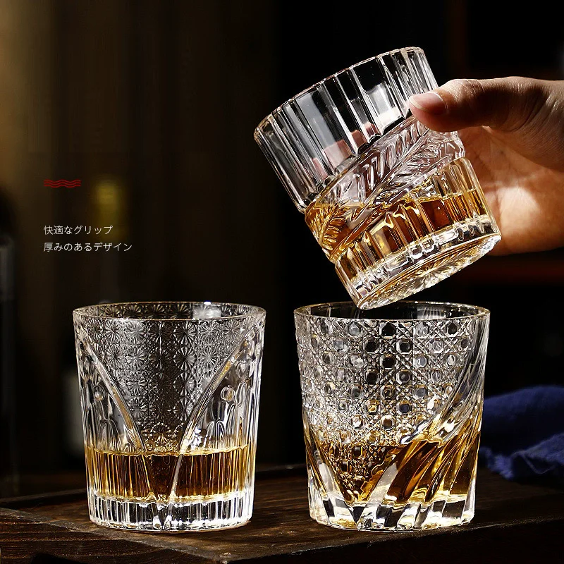 280ML Rotating Whiskey Glass Creative Crystal Premium Beer Cup Str Relief Liquor Cup With Base Straight Drink Wine Glass
280ML Rotating Whiskey Glass Creative Crystal Premium Beer Cup Str Relief Liquor Cup With Base Straight Drink Wine Glass
