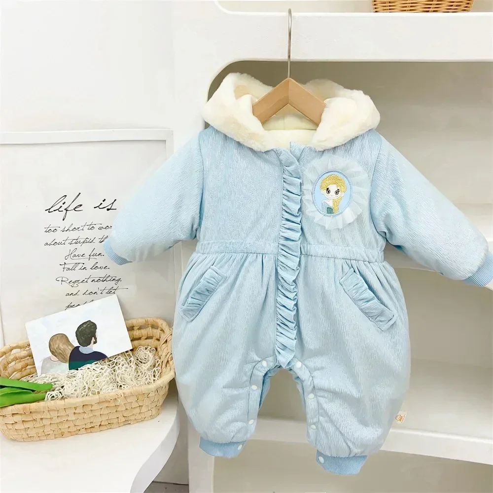 Winter Newborn Girls Bodysuit Padded Thickened Plush Infant Girls Hooded Cartoon Printed Jumpsuit Princess Baby Outdoors Romper
Winter Newborn Girls Bodysuit Padded Thickened Plush Infant Girls Hooded Cartoon Printed Jumpsuit Princess Baby Outdoors Romper
