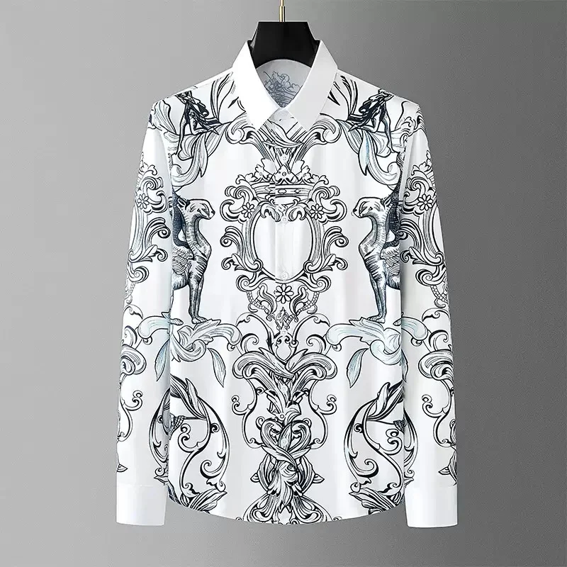 2026 New Men's Shirt Baroque Fashion Printed Shirt Palace Style Non Ironing Business Casual Long Sleeve Shirt XS-6XL Size
2026 New Men's Shirt Baroque Fashion Printed Shirt Palace Style Non Ironing Business Casual Long Sleeve Shirt XS-6XL Size