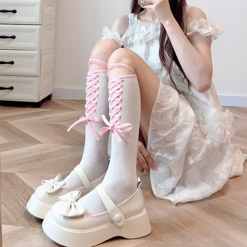 Bandage Bowknot Women Stockings Girls Long Socks Stockings Japanese Styles Kawaii Cute Knee Sock Stocking Ballet Style JK Lolita
Bandage Bowknot Women Stockings Girls Long Socks Stockings Japanese Styles Kawaii Cute Knee Sock Stocking Ballet Style JK Lolita