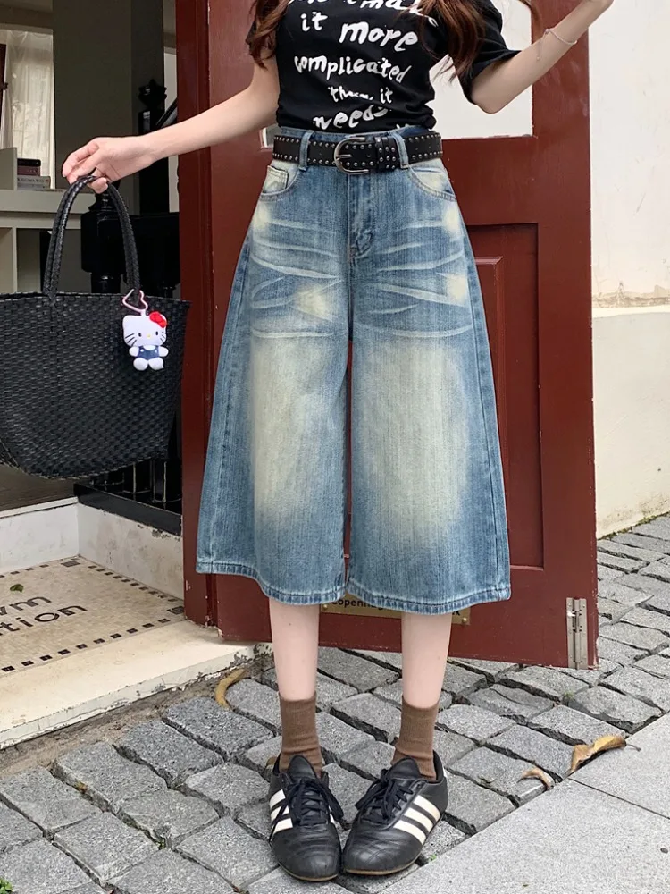 High Waist Distressed Blue Jeans Women's Casual Style Summer Versatile Loose Wide Leg Pants High Waist Jeans Ladies
High Waist Distressed Blue Jeans Women's Casual Style Summer Versatile Loose Wide Leg Pants High Waist Jeans Ladies