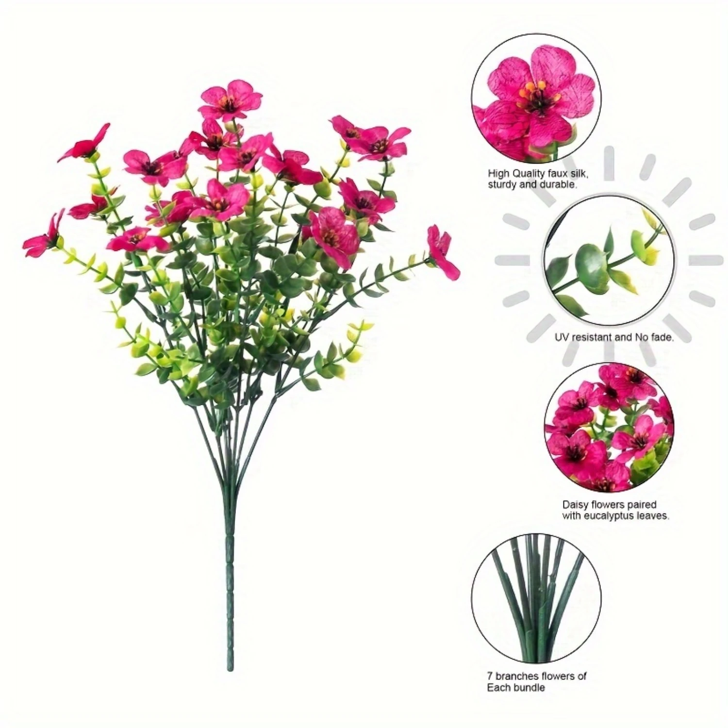 12 Bundles Faux Colorful Mix Daisy Artificial Fake Plants Flowers for Outdoor Outside Spring Summer Decoration, for Porch Patio
12 Bundles Faux Colorful Mix Daisy Artificial Fake Plants Flowers for Outdoor Outside Spring Summer Decoration, for Porch Patio