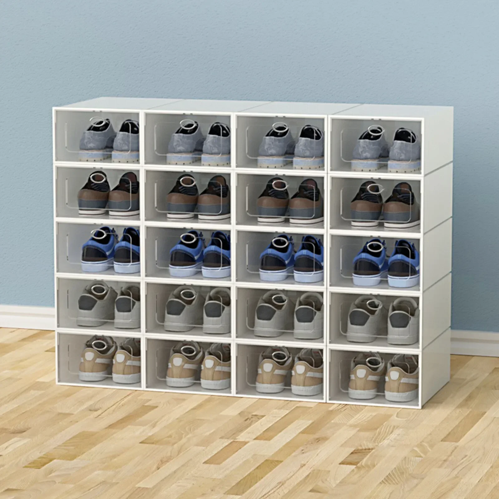 20Pcs Sneaker Display Case Organizer, Stackable Shoe Storage Box, Durable Plastic Transparent Shoe Box, Space-Saving
20Pcs Sneaker Display Case Organizer, Stackable Shoe Storage Box, Durable Plastic Transparent Shoe Box, Space-Saving