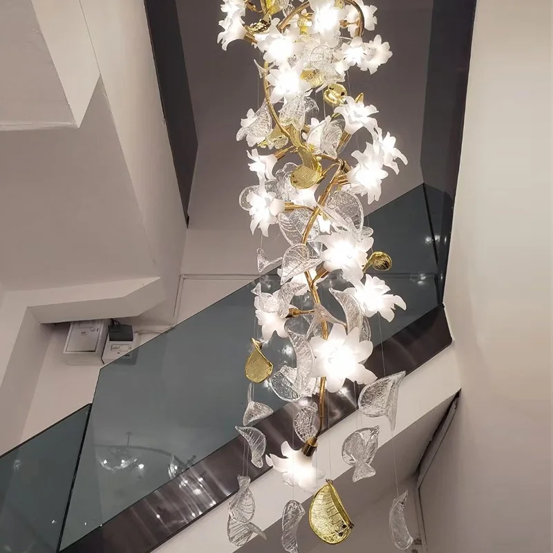 Glass Flower Chandelier Ceiling Mounted Luxury Pendant Light for Bedroom Living Room Villa Home Decor Hanging Lamp Creative
Glass Flower Chandelier Ceiling Mounted Luxury Pendant Light for Bedroom Living Room Villa Home Decor Hanging Lamp Creative