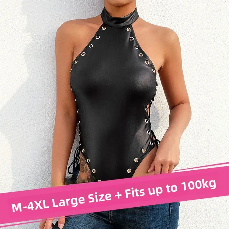 Japanese Sle Vinyl Skin Tight Belted Hollow out Binding Women's plus Size 54XL200Pou High Split Body Suit
Japanese Sle Vinyl Skin Tight Belted Hollow out Binding Women's plus Size 54XL200Pou High Split Body Suit