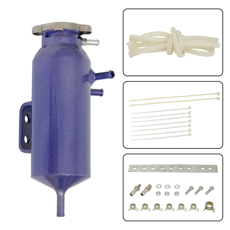Aluminum Oil Catch Can Reservoir Tank with Baffled Breather Filter & Mount Bracket
Aluminum Oil Catch Can Reservoir Tank with Baffled Breather Filter & Mount Bracket
