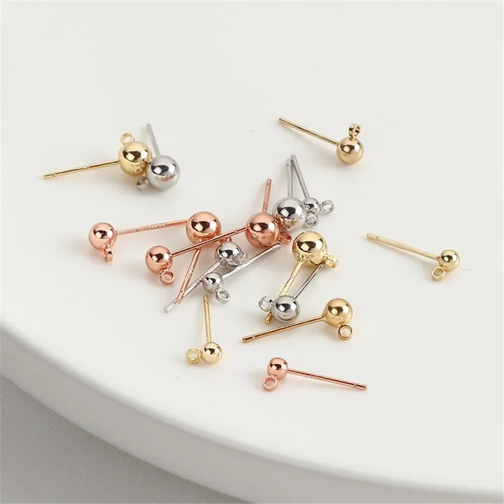 S925 Silver Needle Plated with 14K Gold-plated Bean Ear Small Round Ball Needles DIY Handmade Basic Earring Material Accessories
S925 Silver Needle Plated with 14K Gold-plated Bean Ear Small Round Ball Needles DIY Handmade Basic Earring Material Accessories