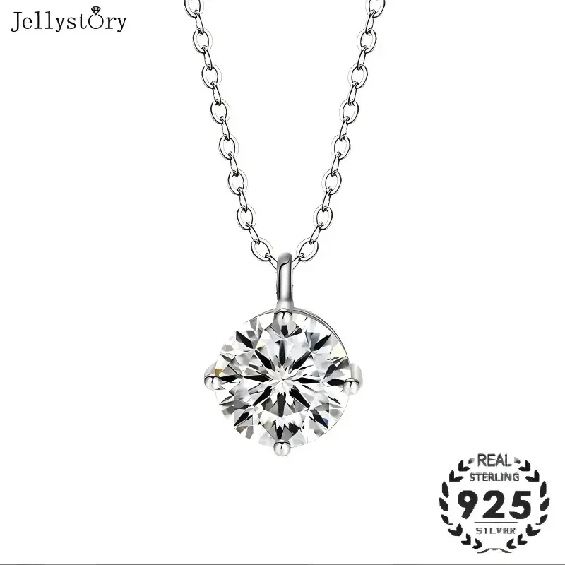 925 Sterling Silver Moissanite Clavicle Chain for Women, Light Luxury Classic Four-Prong Moissanite 1 Carat Fashion Necklace
925 Sterling Silver Moissanite Clavicle Chain for Women, Light Luxury Classic Four-Prong Moissanite 1 Carat Fashion Necklace
