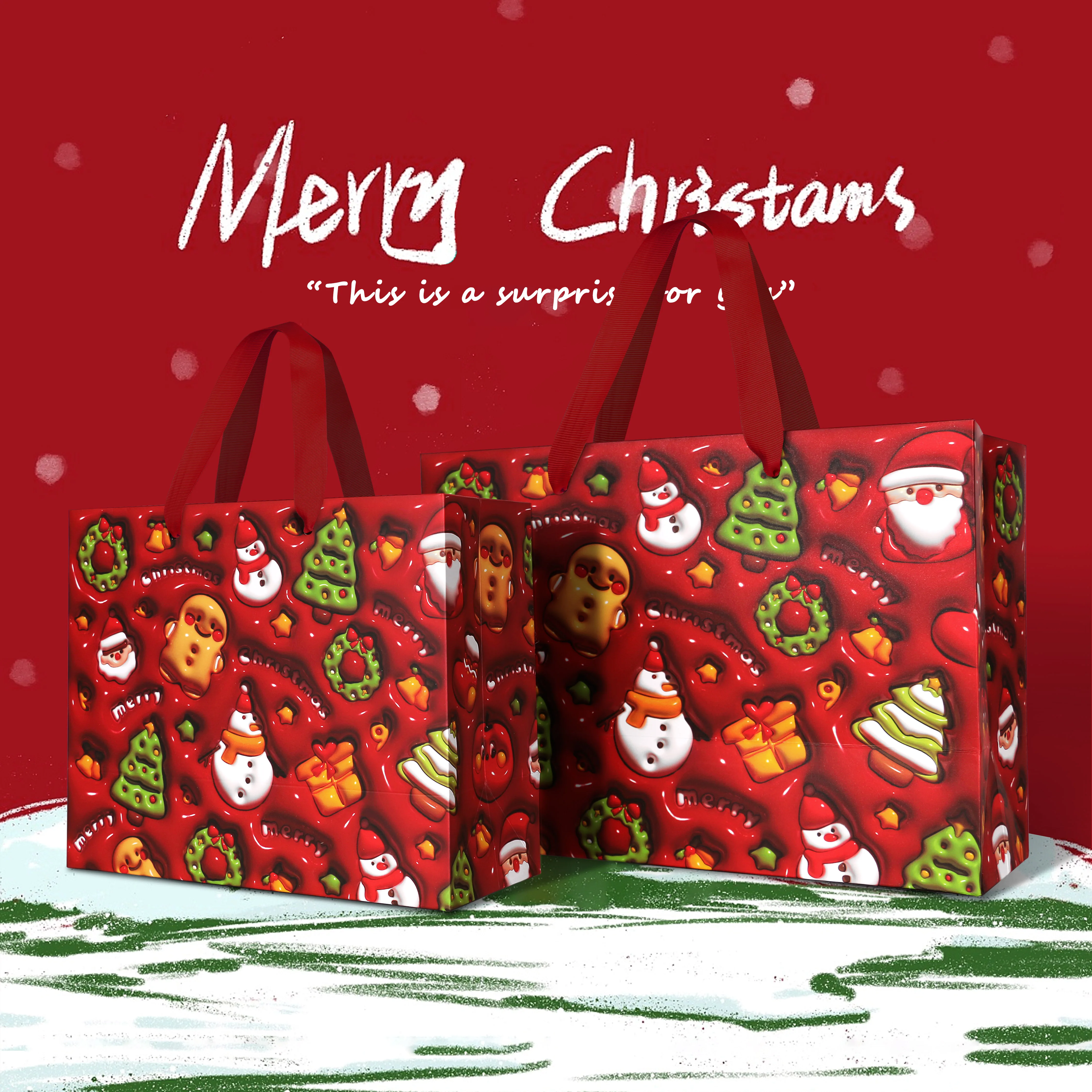 Christmas gift bag red cartoon cute visual 3D kindergarten children's gift bag portable large capacity
Christmas gift bag red cartoon cute visual 3D kindergarten children's gift bag portable large capacity