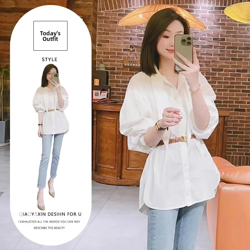 Blue Long Sleeve Shirt And Jeans Women's Fashion Set Autumn New Korean Style High Waist Long Pants Commute Style Casual Wear
Blue Long Sleeve Shirt And Jeans Women's Fashion Set Autumn New Korean Style High Waist Long Pants Commute Style Casual Wear