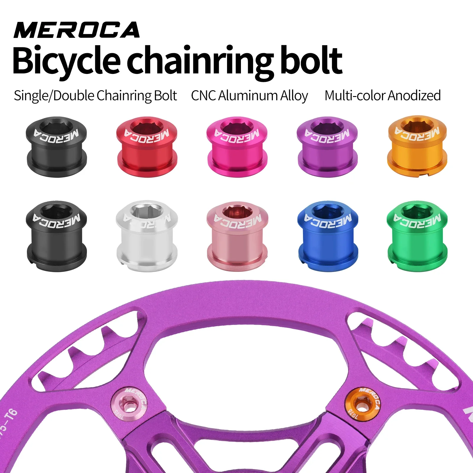 MEROCA Chainring Bolts CNC 7075 Aluminum Alloy 6.5/8.5mm Single/Double Chainring Screws for MTB Road Folding Bike Crankset 5Pcs
MEROCA Chainring Bolts CNC 7075 Aluminum Alloy 6.5/8.5mm Single/Double Chainring Screws for MTB Road Folding Bike Crankset 5Pcs
