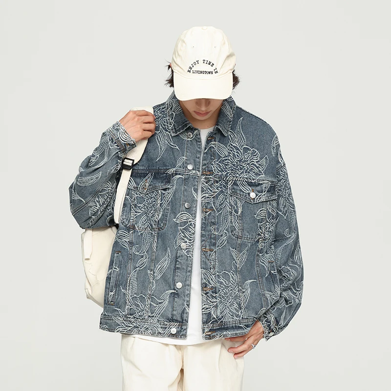 Fashion Printed Street Tide Brand Denim Coat Men's Autumn 2024 New Shirt Loose Retro Personality Lapel Y2K Clothes
Fashion Printed Street Tide Brand Denim Coat Men's Autumn 2024 New Shirt Loose Retro Personality Lapel Y2K Clothes