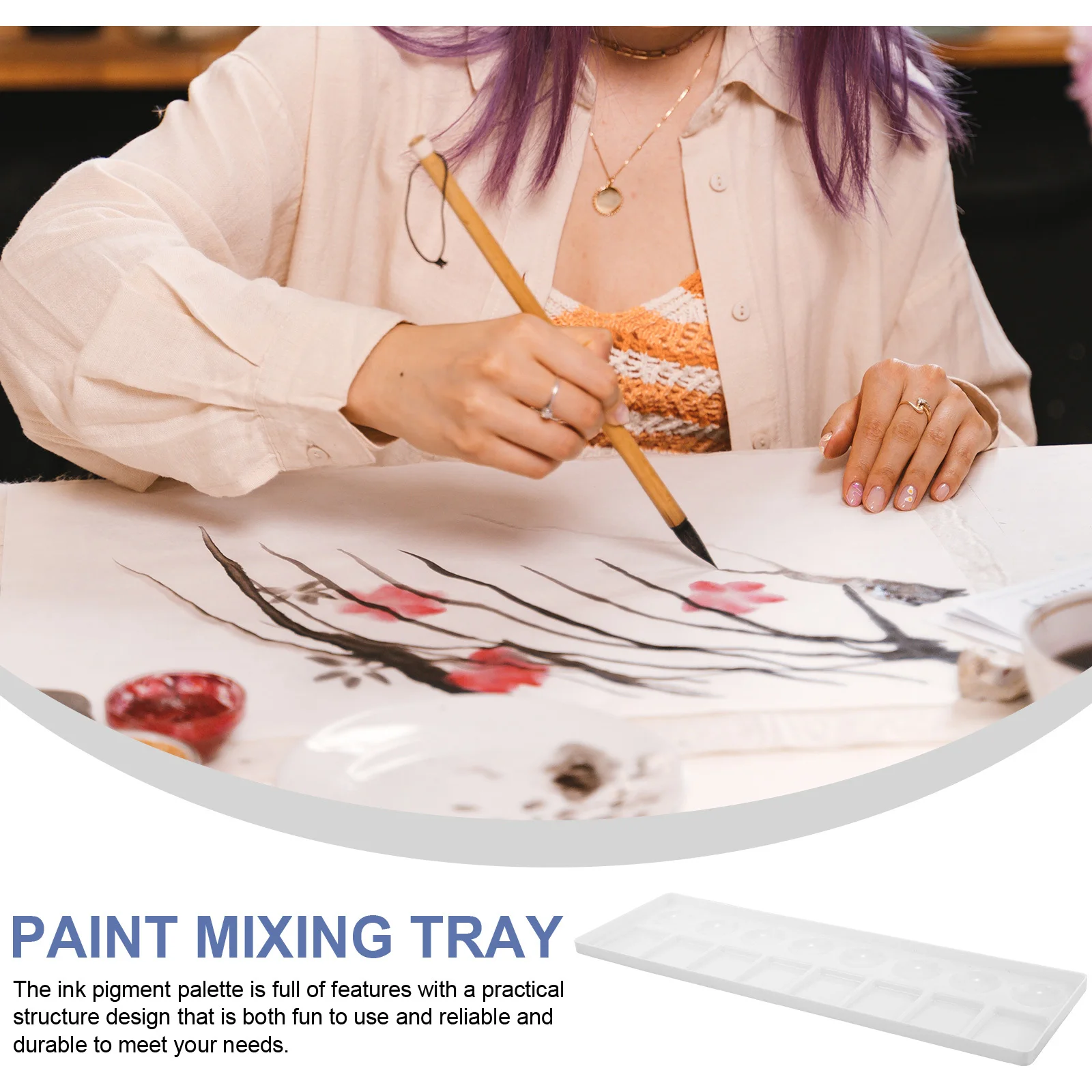 Watercolor Mixing Tray Plastic Paint Palette Multi-Functional Pigment Organizer for Artists Students DIY Painting Supplies
Watercolor Mixing Tray Plastic Paint Palette Multi-Functional Pigment Organizer for Artists Students DIY Painting Supplies