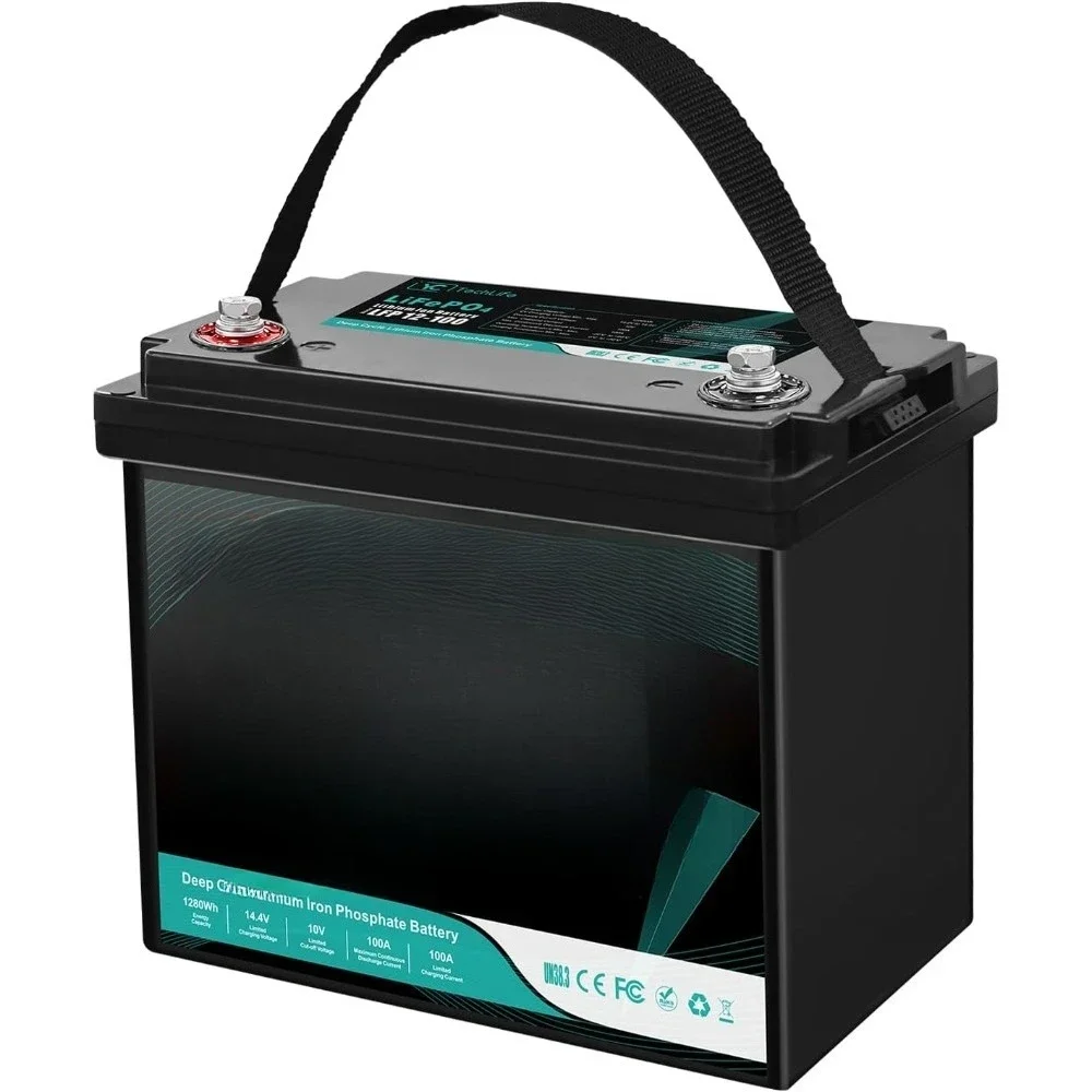 12V 100Ah LiFePO4 Battery, 15000 Deep Cycle Rechargeable Lithium Battery with Built-in 100A BMS, Low Temperature Protection
12V 100Ah LiFePO4 Battery, 15000 Deep Cycle Rechargeable Lithium Battery with Built-in 100A BMS, Low Temperature Protection