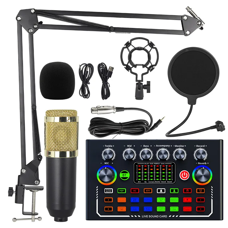 Full Set Sound Card for Live Streaming Mobile Phone Computer Recording Equipment Cross-Border Musical Instruments
Full Set Sound Card for Live Streaming Mobile Phone Computer Recording Equipment Cross-Border Musical Instruments