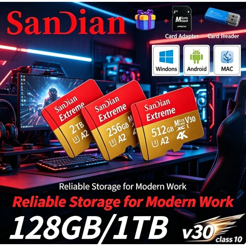 Micro TF/SD Card High Speed Ultra – 128GB 256GB 512GB 1TB, Original U3 4K V30 A2 Class 10 UHS-1 Flash Memory for Phone Camera
Micro TF/SD Card High Speed Ultra – 128GB 256GB 512GB 1TB, Original U3 4K V30 A2 Class 10 UHS-1 Flash Memory for Phone Camera