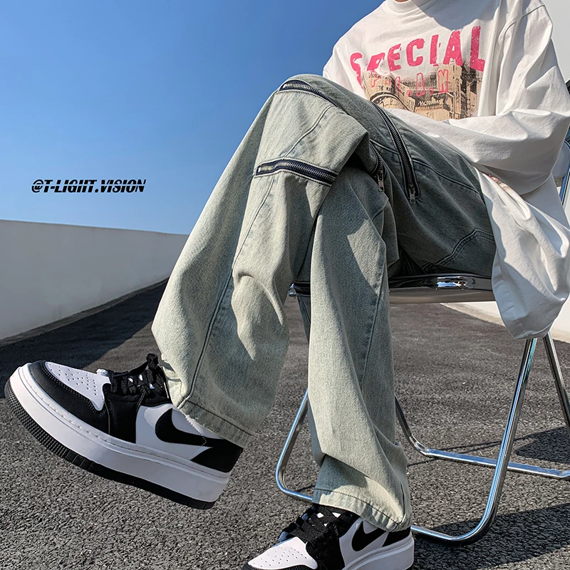 American High Street Workwear Men's Jeans Zipper Straight Leg Casual Pants Waed Slimming Trousers Youth Faion Trend
American High Street Workwear Men's Jeans Zipper Straight Leg Casual Pants Waed Slimming Trousers Youth Faion Trend