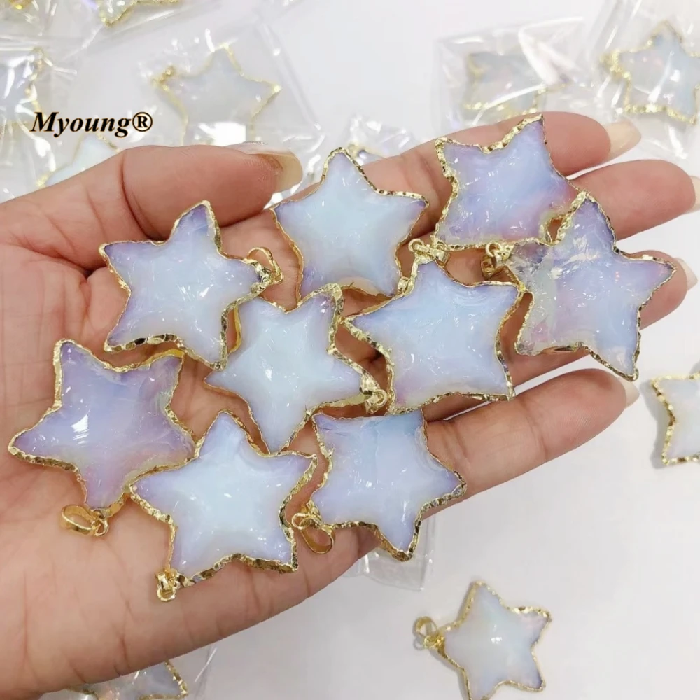 10PCS Wholesale Handcrafted Star Moon Shape Blue Opal Glass Necklace Pendant For DIY Jewelry Making Accessories MY231015
10PCS Wholesale Handcrafted Star Moon Shape Blue Opal Glass Necklace Pendant For DIY Jewelry Making Accessories MY231015