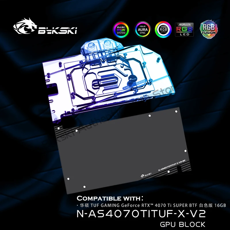 Bykski N-AS4070TITUF-X-V2, водяной охладитель видеокарты для ASUS TUF RTX4070/4070Ti, водяной блок супер/двойного графического процессора, 5 В ARGB AURA
Bykski N-AS4070TITUF-X-V2, водяной охладитель видеокарты для ASUS TUF RTX4070/4070Ti, водяной блок супер/двойного графического процессора, 5 В ARGB AURA