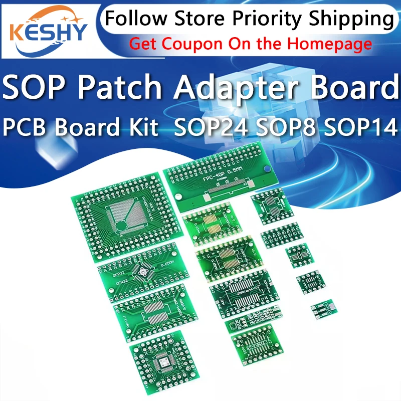 10PCS PCB Board Kit SOP Patch Adapter Board SOP24 SOP8 SOP14 SOP16 SOP20 SOP28 SOT QFN 32 56 SMD DIP Adapter Converter Plate
10PCS PCB Board Kit SOP Patch Adapter Board SOP24 SOP8 SOP14 SOP16 SOP20 SOP28 SOT QFN 32 56 SMD DIP Adapter Converter Plate