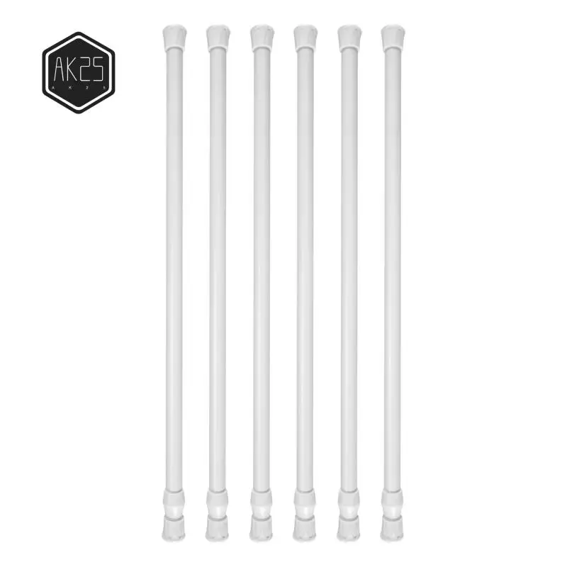 AK25-6 Pack Натяжные стержни, регулируемые пружинные стержни для шкафа, карнизы для штор, белые
AK25-6 Pack Натяжные стержни, регулируемые пружинные стержни для шкафа, карнизы для штор, белые