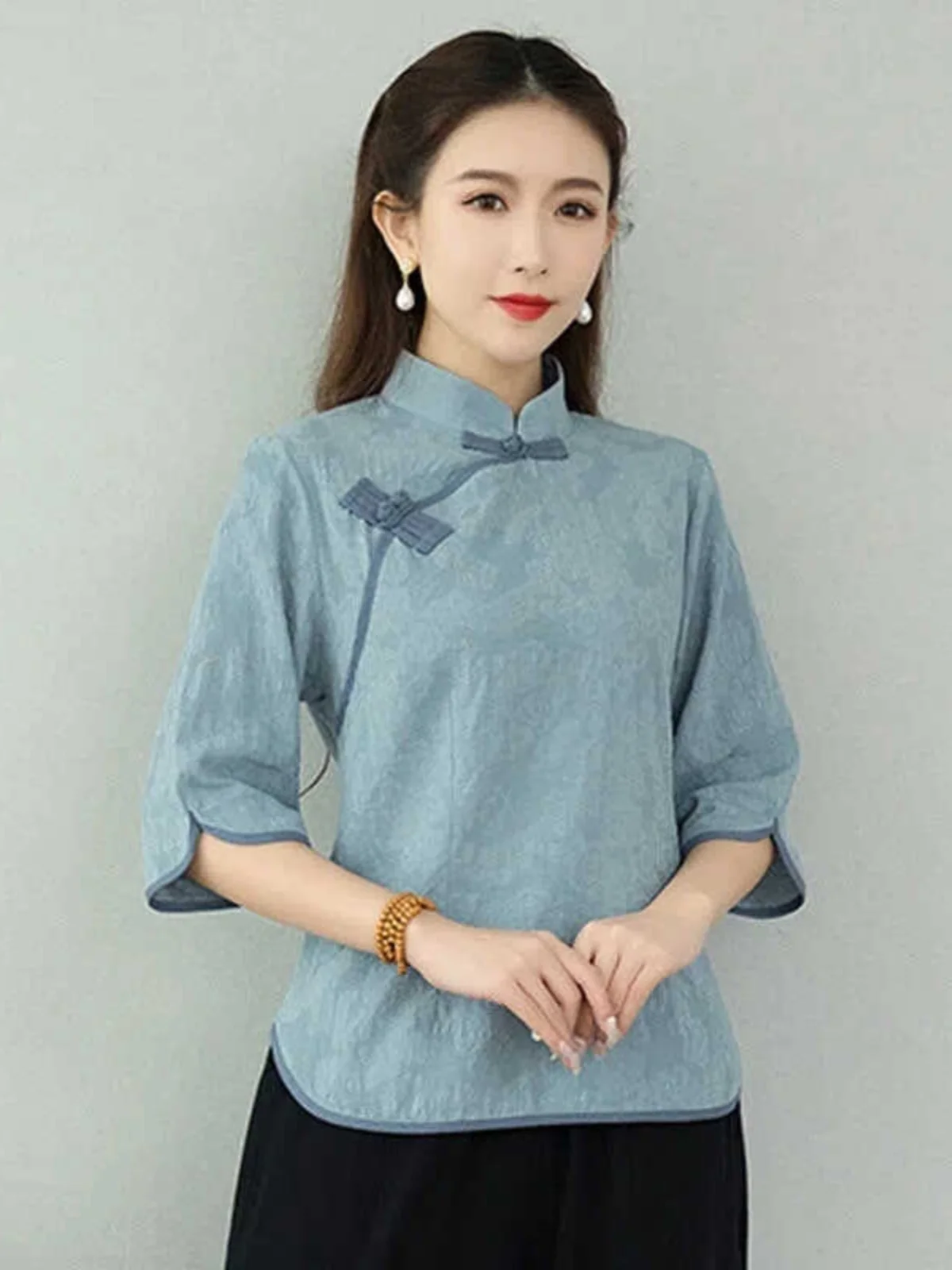 Women's Cotton Linen Tea Ceremony Clothes Zen Style Buddhist Layperson Summer Outfit National Ethnic Tunic Top
Women's Cotton Linen Tea Ceremony Clothes Zen Style Buddhist Layperson Summer Outfit National Ethnic Tunic Top