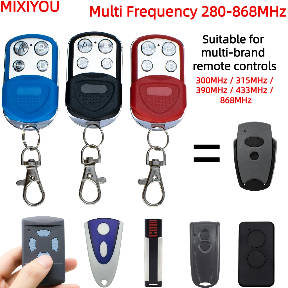 Многочастотный дубликатор с дистанционным управлением, 280–868 МГц, фиксированный и подвижный код, 433,92 МГц, 868 МГц, устройство открывания гаража
Многочастотный дубликатор с дистанционным управлением, 280–868 МГц, фиксированный и подвижный код, 433,92 МГц, 868 МГц, устройство открывания гаража