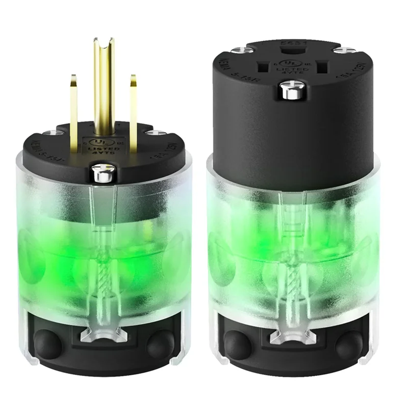 MAKE-Lighted Plug And Connector Set Straight Blade Cord End Replacement 2 Pole 3Wire Grounding US Plug
MAKE-Lighted Plug And Connector Set Straight Blade Cord End Replacement 2 Pole 3Wire Grounding US Plug