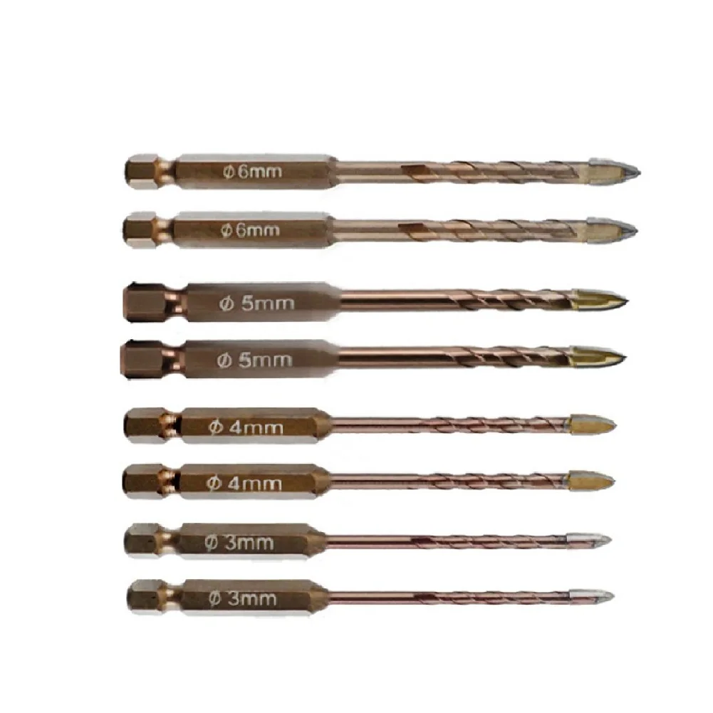 8pcs Cross Hexagon Tile Drill Bits for Drilling in Metal Glass Wood and Plastic Suitable for Hand and Electric Drill Use
8pcs Cross Hexagon Tile Drill Bits for Drilling in Metal Glass Wood and Plastic Suitable for Hand and Electric Drill Use