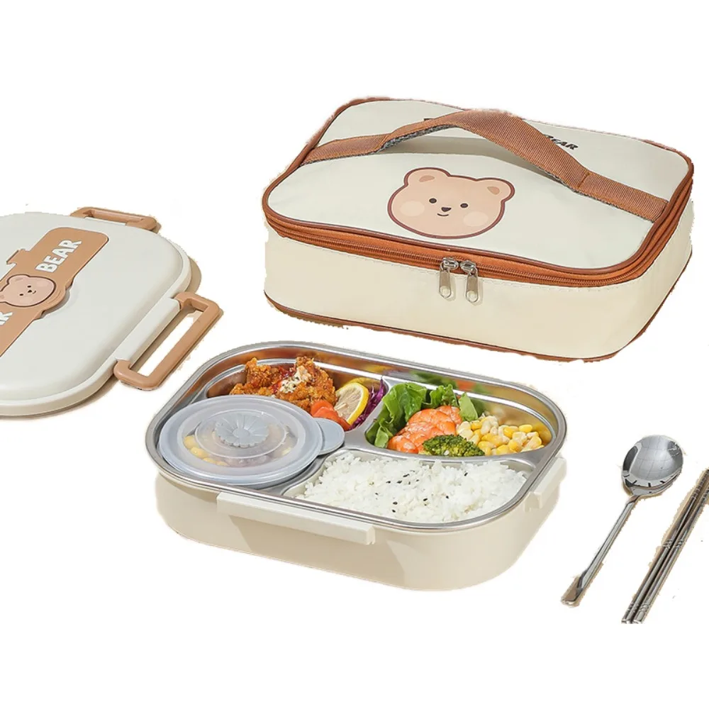 Leakproof Stainless Steel Lunch Box Cartoon Portable 4 Grids Lunch Box with A Spoon and Chopsticks Microwave Safe
Leakproof Stainless Steel Lunch Box Cartoon Portable 4 Grids Lunch Box with A Spoon and Chopsticks Microwave Safe
