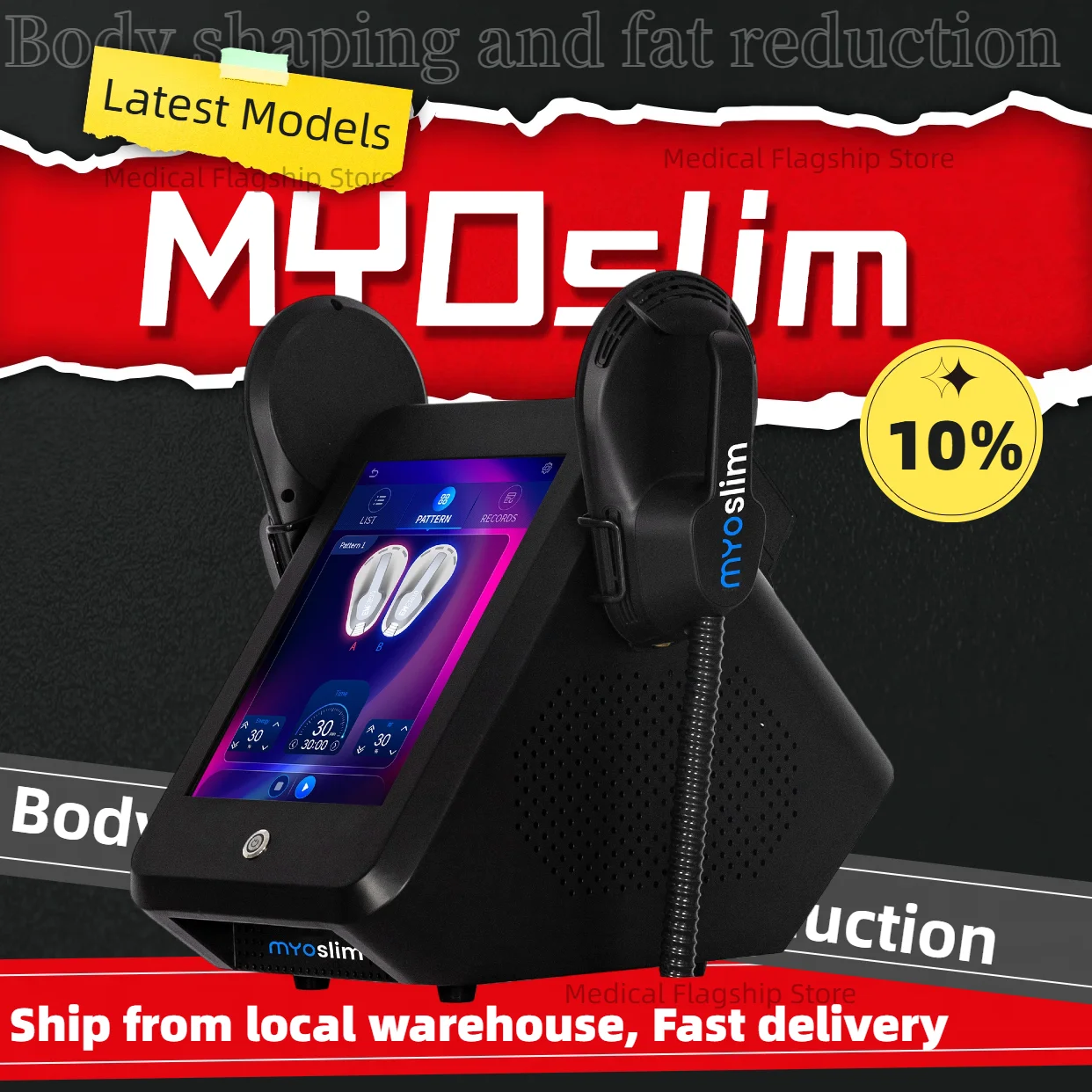 MYOslim Machines RF HI-EMT 6500 Вт Профессиональный скульптурный пояс с 5 ручками Электромагнитная стимуляция для похудения CE ROSE
MYOslim Machines RF HI-EMT 6500 Вт Профессиональный скульптурный пояс с 5 ручками Электромагнитная стимуляция для похудения CE ROSE