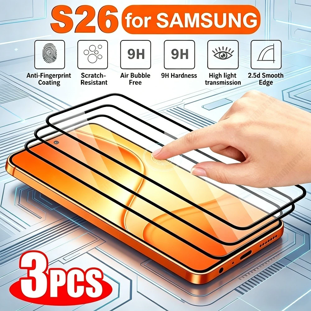 3Pcs Full Cover HD Screen Protector for Samsung Galaxy S26 S25 S24 Ultra S23 S22 S21 Plus S24 S25 FE Anti-Scratch Tempered Glass
3Pcs Full Cover HD Screen Protector for Samsung Galaxy S26 S25 S24 Ultra S23 S22 S21 Plus S24 S25 FE Anti-Scratch Tempered Glass