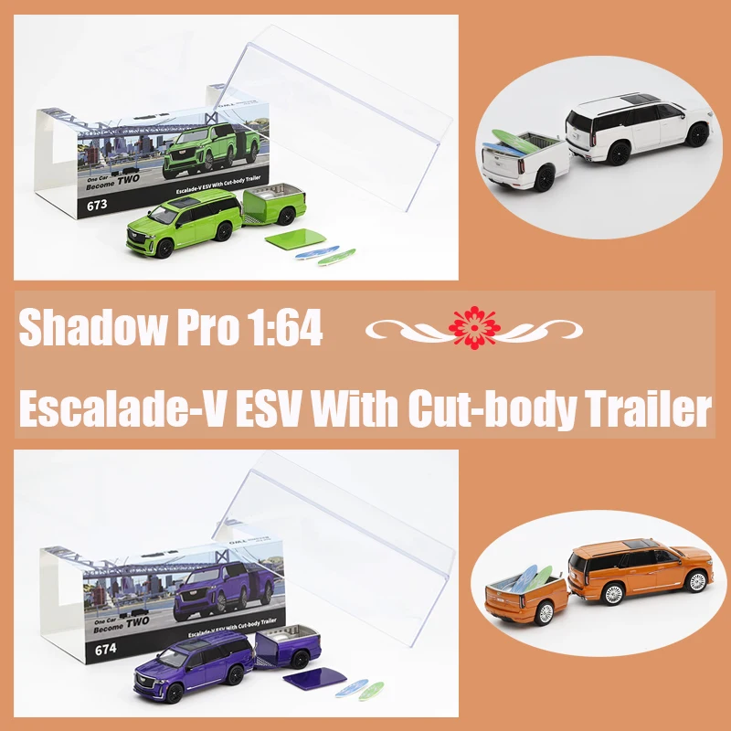 SHADOW Pro Diecast 1:64 Escalade-V ESV With Cut-body Trailer Alloy Car Model Static Collection Decorated Holiday Gifts Toys
SHADOW Pro Diecast 1:64 Escalade-V ESV With Cut-body Trailer Alloy Car Model Static Collection Decorated Holiday Gifts Toys