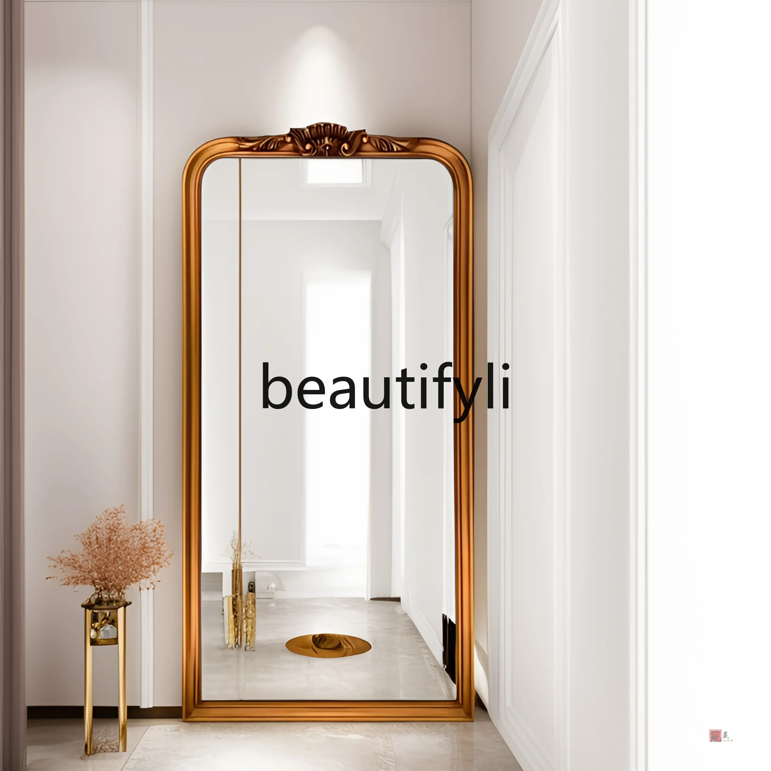 French retro full-body mirror carved floor-to-ceiling full-length mirror home clothing store fitting mirror
French retro full-body mirror carved floor-to-ceiling full-length mirror home clothing store fitting mirror