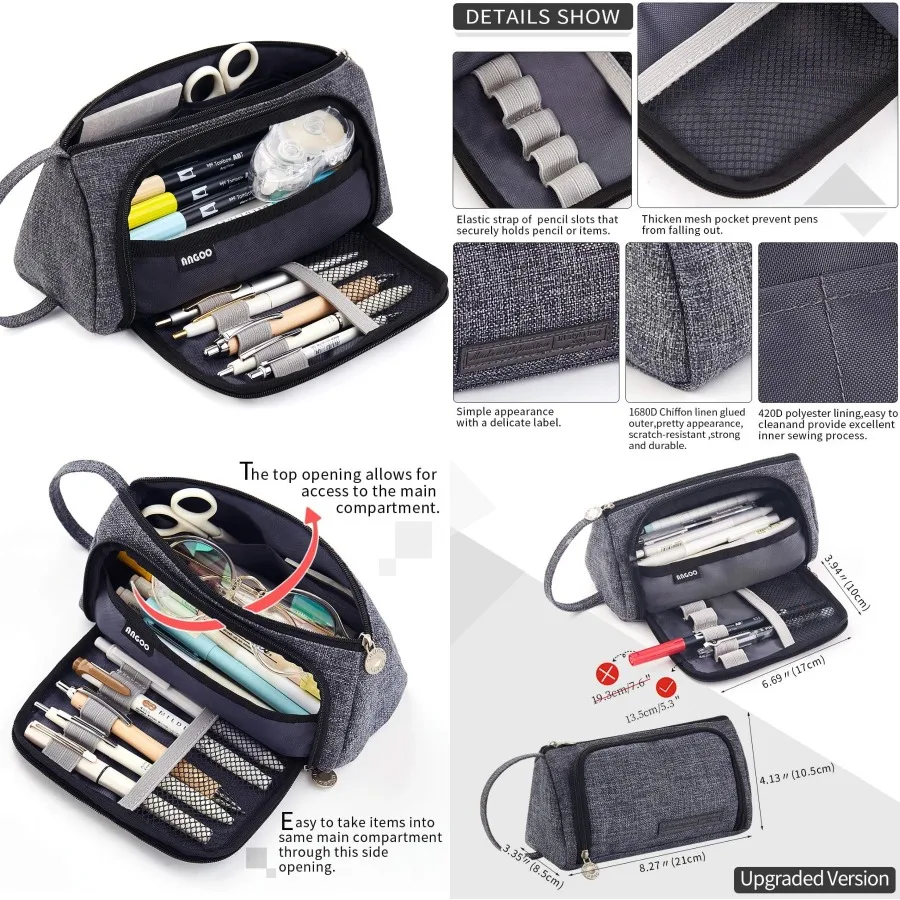 EASTHILL большой вместительный пенал, чехол для ручек, простая сумка для канцелярских принадлежностей, школьный офисный органайзер для колледжа для девочек-подростков, взрослых S
EASTHILL большой вместительный пенал, чехол для ручек, простая сумка для канцелярских принадлежностей, школьный офисный органайзер для колледжа для девочек-подростков, взрослых S