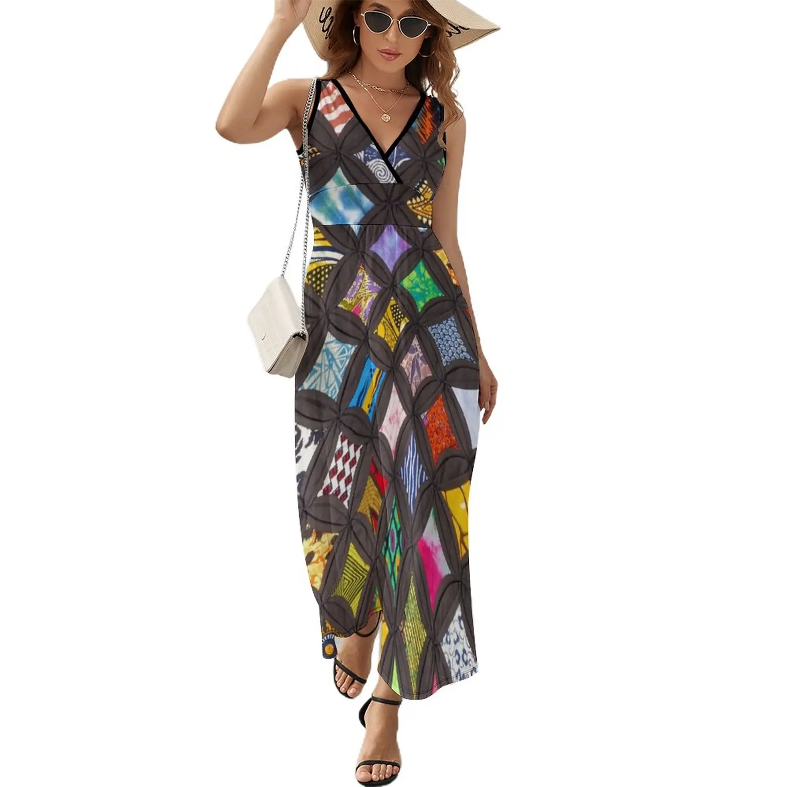 Quilt with Vivid Colors against Black Background Sleeveless Dress luxury woman party dress long sleeve dresses
Quilt with Vivid Colors against Black Background Sleeveless Dress luxury woman party dress long sleeve dresses