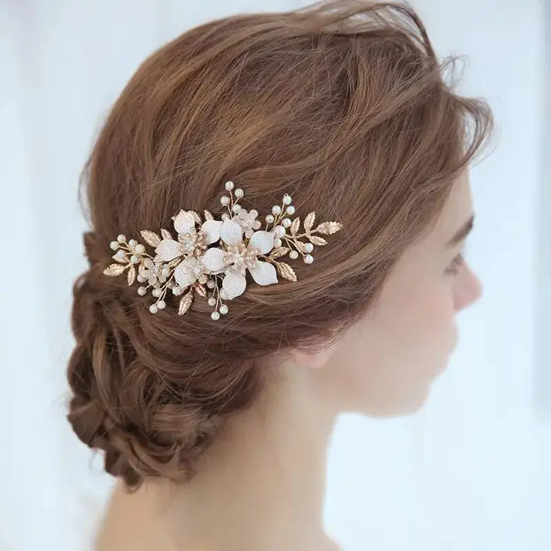 Fashion Flower Hair Comb Clips for Women Prom Gold Color Pearl Bride Wedding Hair Jewelry Accessories Bridal Headpiece
Fashion Flower Hair Comb Clips for Women Prom Gold Color Pearl Bride Wedding Hair Jewelry Accessories Bridal Headpiece