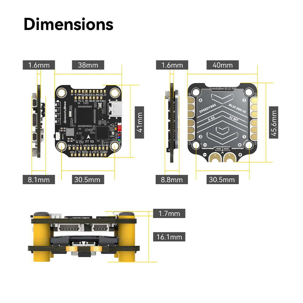 Контроллер полета SpeedyBee F7 V3 3-6S Lipo F7 V3 и флэш-память BL32 50A ESC 30,5x30,5 мм 500 МБ для RC FPV Freestyle Drone
Контроллер полета SpeedyBee F7 V3 3-6S Lipo F7 V3 и флэш-память BL32 50A ESC 30,5x30,5 мм 500 МБ для RC FPV Freestyle Drone