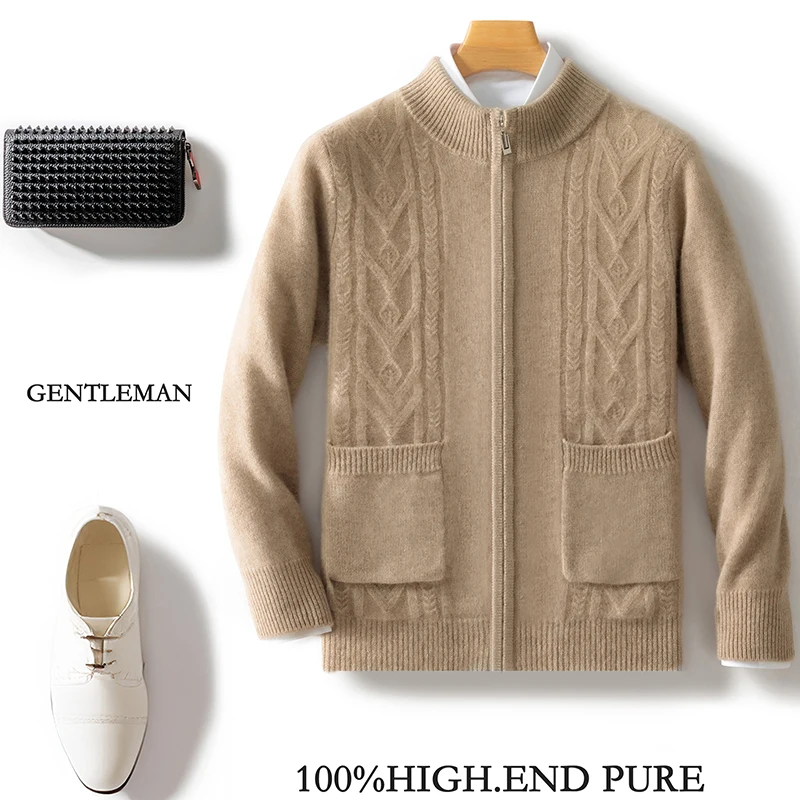 Autumn And Winter Men's Pure Wool Zipper Cardigan Loose Half-Height Pocket Solid Color Sweater Leisure Business Knit Top
Autumn And Winter Men's Pure Wool Zipper Cardigan Loose Half-Height Pocket Solid Color Sweater Leisure Business Knit Top