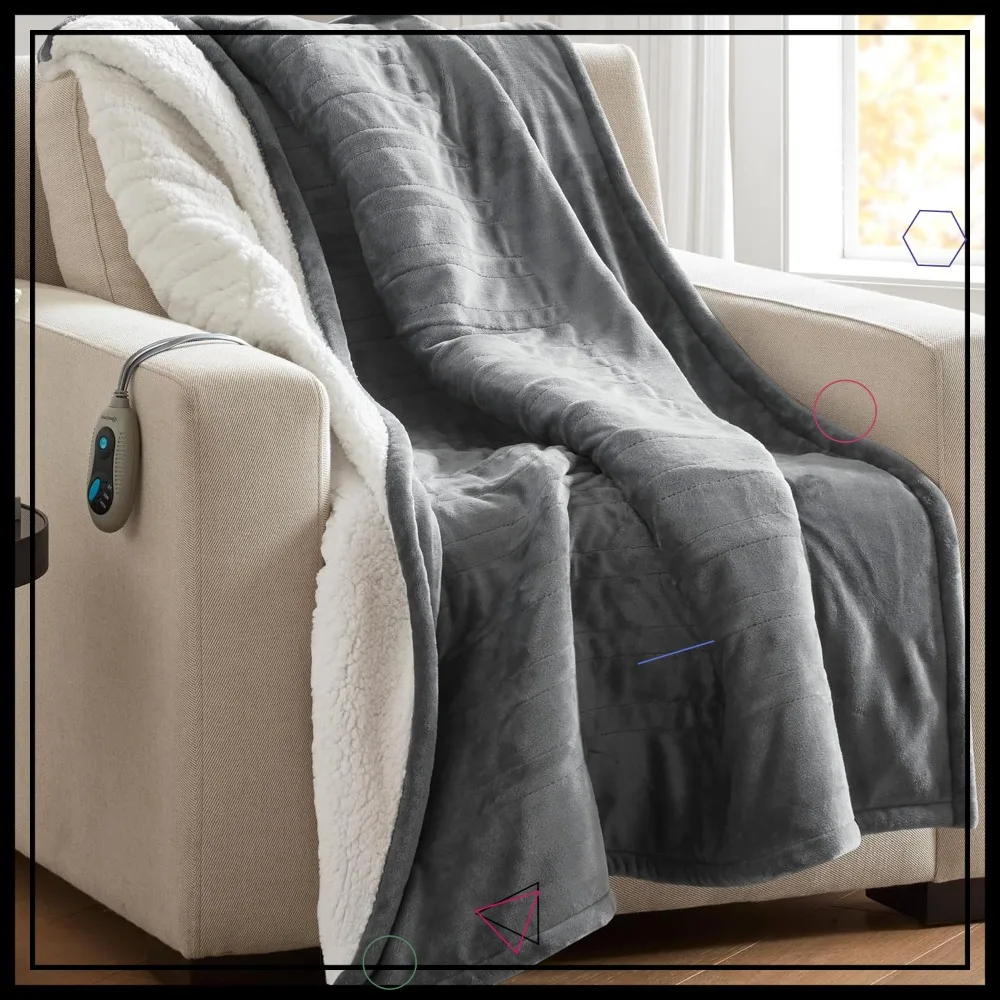 Электрический плед с подогревом, мягкий двусторонний плюш шерпа, 3 режима нагрева, автоматическое отключение, можно стирать в машине, серый
Электрический плед с подогревом, мягкий двусторонний плюш шерпа, 3 режима нагрева, автоматическое отключение, можно стирать в машине, серый