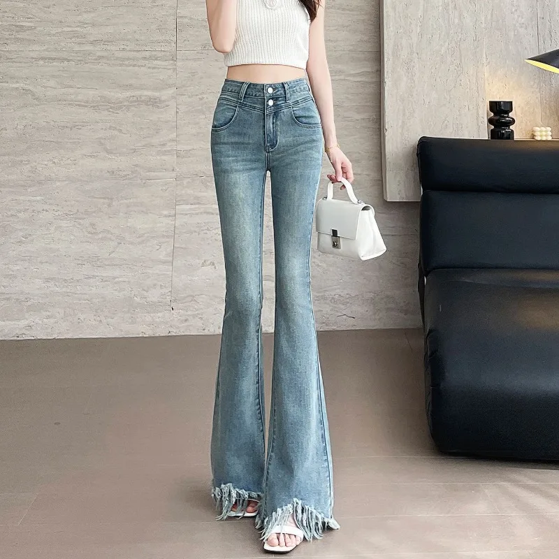 Women's High Waist Bootcut Jeans with Fringe Distressed Edges 2026 Slimming Stretch Denim Pants for Spring Summer Long
Women's High Waist Bootcut Jeans with Fringe Distressed Edges 2026 Slimming Stretch Denim Pants for Spring Summer Long