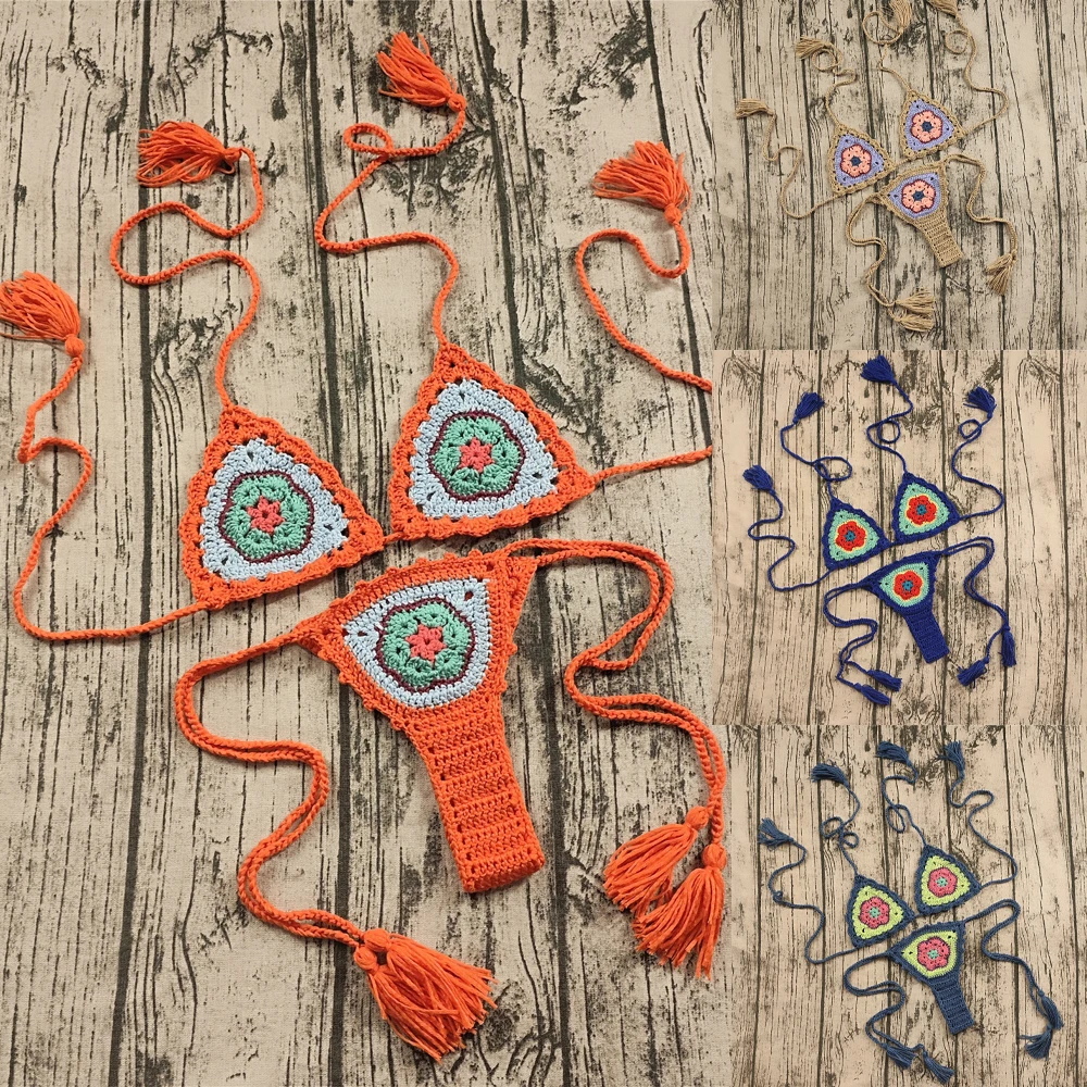 Hot Women Bikini Set Crochet Brazilian Swimwear Sexy Knit Tassel Micro Swimsuit
Hot Women Bikini Set Crochet Brazilian Swimwear Sexy Knit Tassel Micro Swimsuit