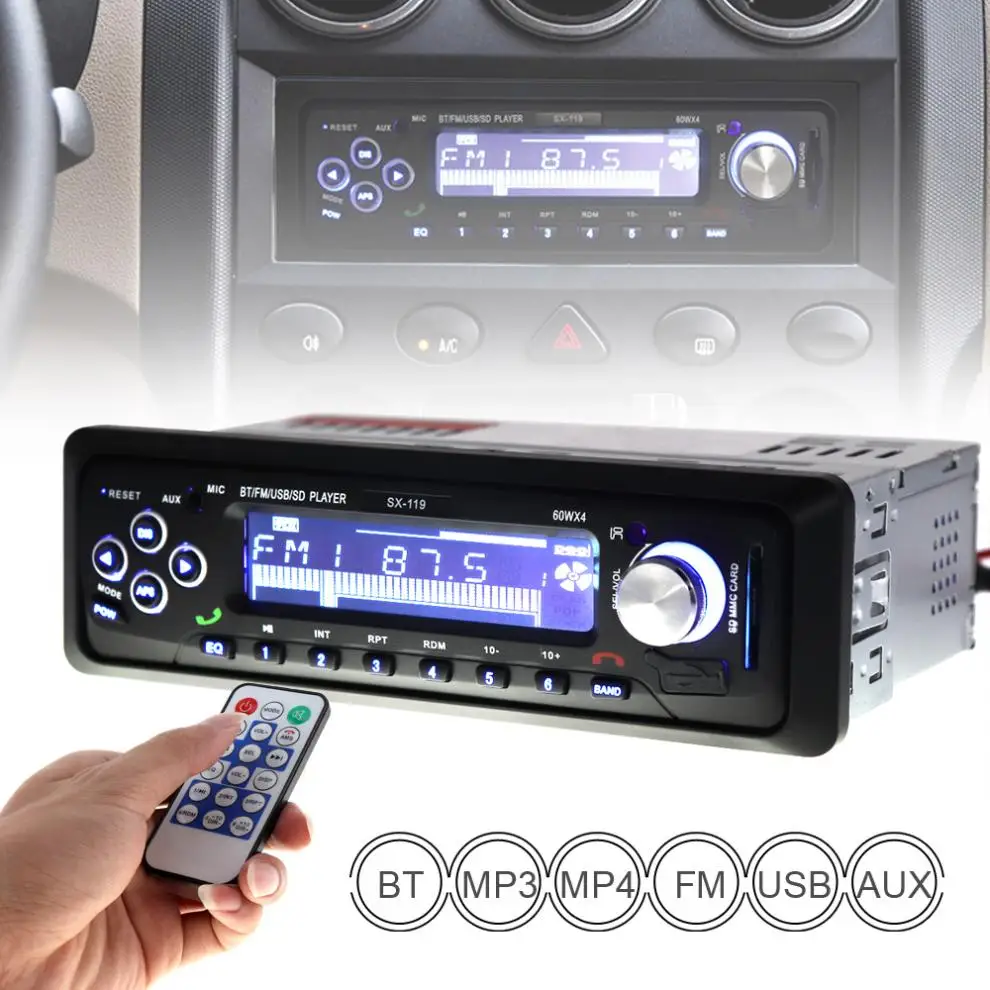 Car Radio Universal 1 Din With Remote Control MP3 Player Bluetooth Hands-free Stereo Audio Music USB SD FM AUX Input 12V
Car Radio Universal 1 Din With Remote Control MP3 Player Bluetooth Hands-free Stereo Audio Music USB SD FM AUX Input 12V