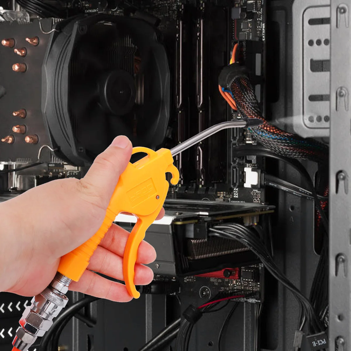 PU Pneumatic Spring Hose Set Air Compressor Spiral Tube Pipe Orange Type C Quick Connector Air Duster Low Pressure Loss Energy
PU Pneumatic Spring Hose Set Air Compressor Spiral Tube Pipe Orange Type C Quick Connector Air Duster Low Pressure Loss Energy