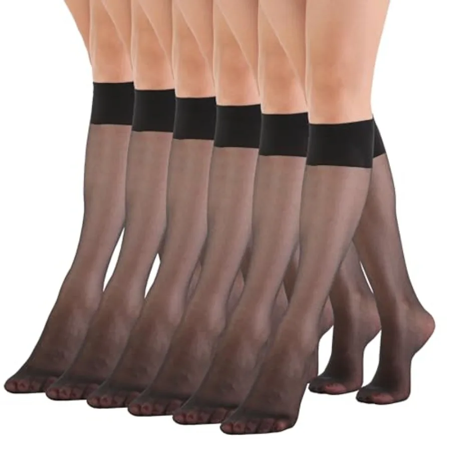 EVERSWE 6 Pairs Women's Sheer Knee High Stockings 15D
EVERSWE 6 Pairs Women's Sheer Knee High Stockings 15D