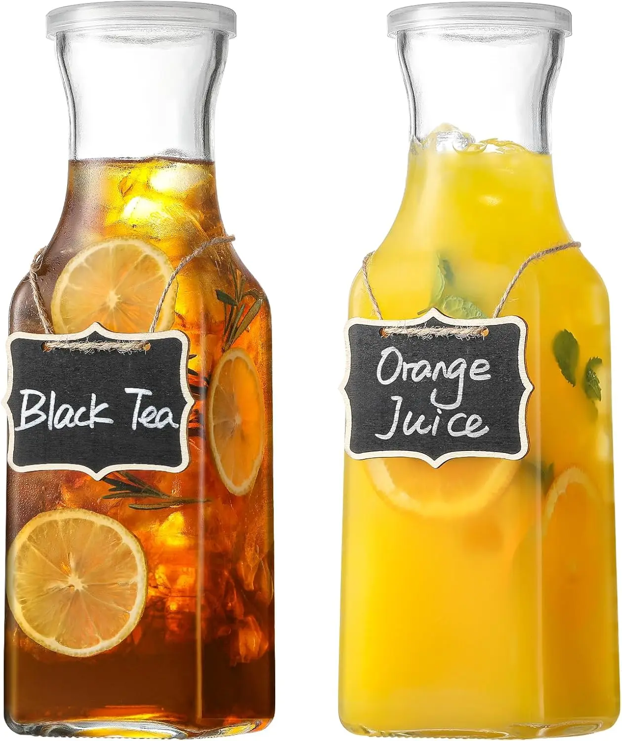 Set of 2 Square Glass Carafe, 1 Liter Clear Pitcher with Lid for Juice, Coffee, Water, Lemonade
Set of 2 Square Glass Carafe, 1 Liter Clear Pitcher with Lid for Juice, Coffee, Water, Lemonade